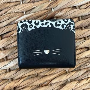 Kate Spade Zip Around Bifold Cat Meow Wallet New With Tags